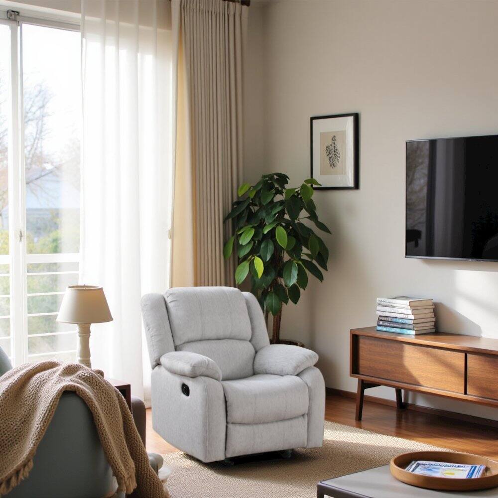 Alt View 1. Starlight Canyon Home - Gray Manual Recliner, Plush Reclining Chair for Living Room Comfort - Grey.