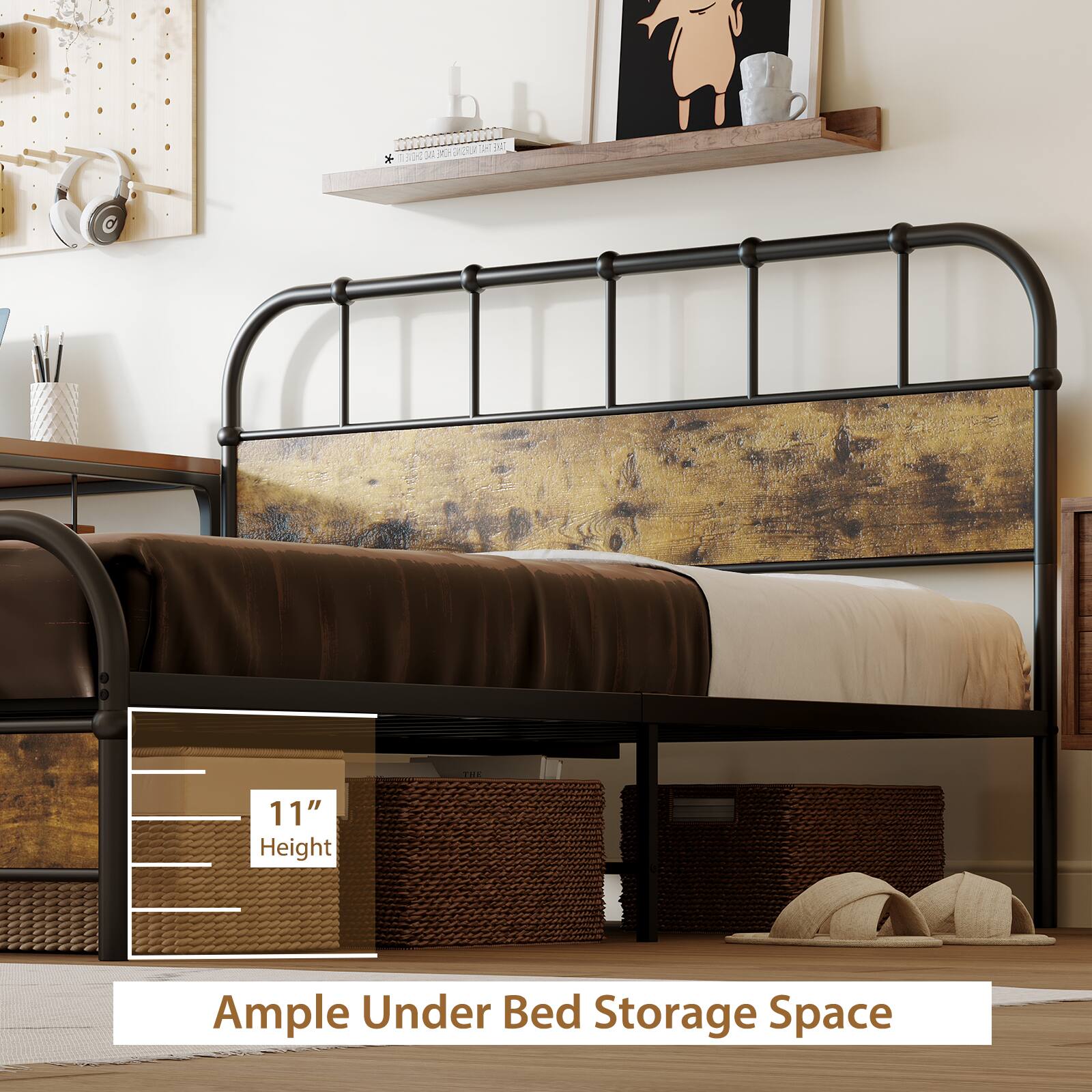 11" Height  
Ample Under Bed Storage Space