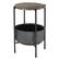 Alt View 4. Costway - Industrial Round End Side Table Sofa Coffee Table w/ Storage Basket & Metal Frame - Grey,Brown.