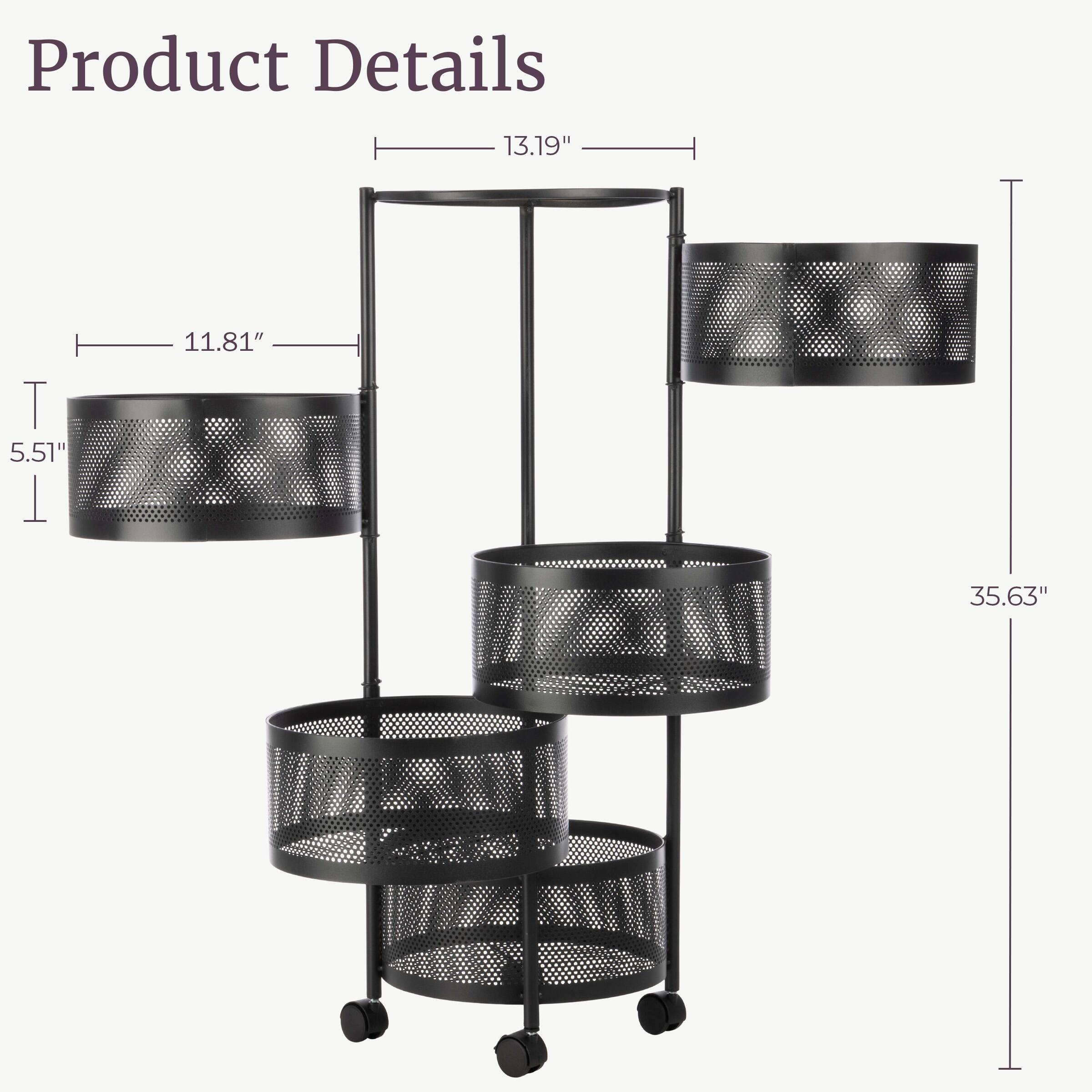 Product Details

- Height: 35.63"
- Top Shelf Width: 13.19"
- Top Shelf Depth: 11.81"
- Bottom Shelf Width: 13.19"
- Bottom Shelf Depth: 11.81"
- Height from Bottom Shelf to Floor: 5.51"