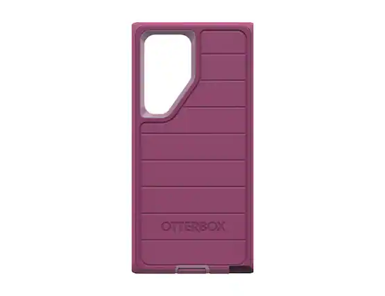 Front. OtterBox - OtterBox Defender Pro Series Case and Holster for Samsung Galaxy S23 Ultra | Color: Dark Pink - Dark Pink.