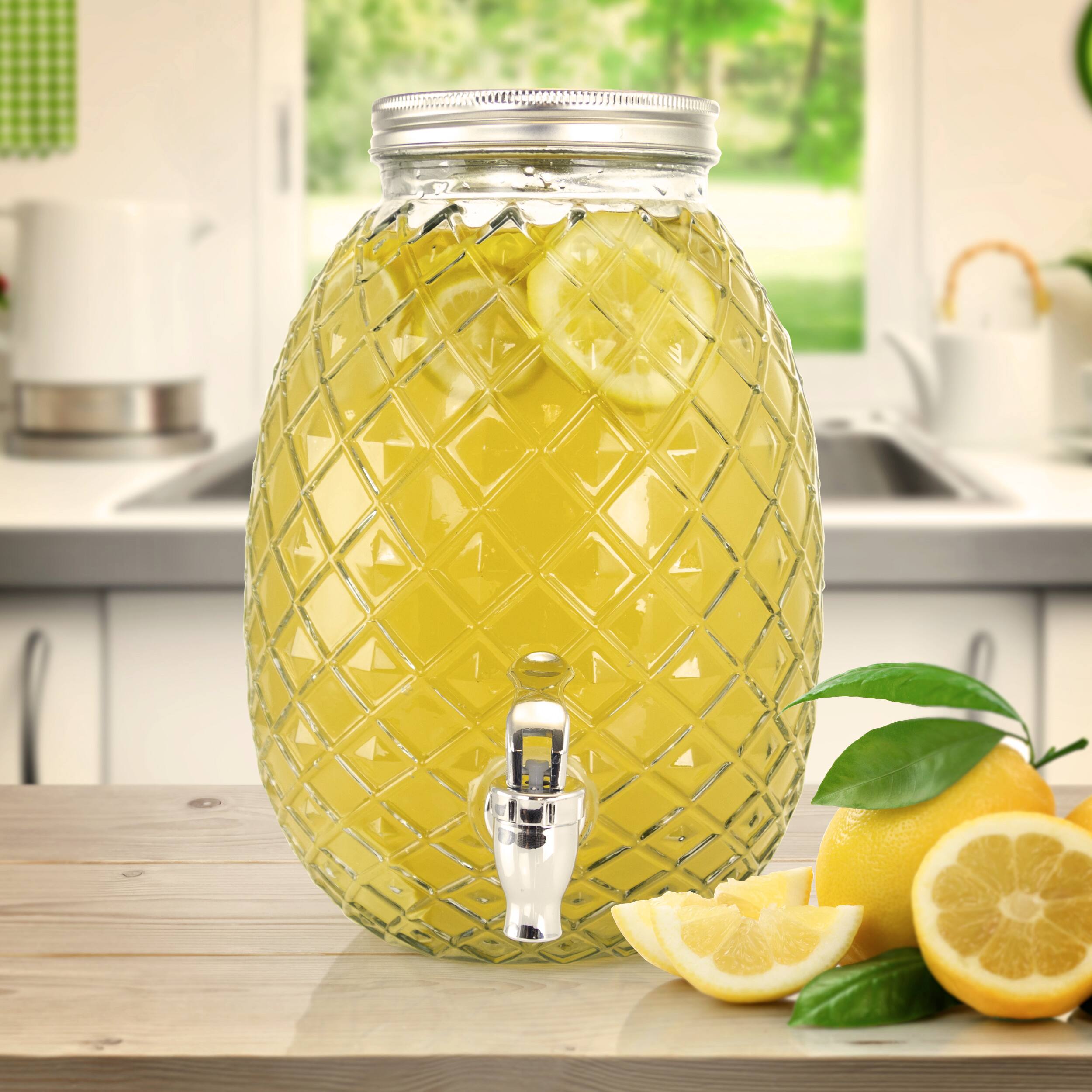 Alt View 5. Gibson - Gibson Home 1.2 Gallon Pineapple Clear Glass Drink Dispenser - Clear.