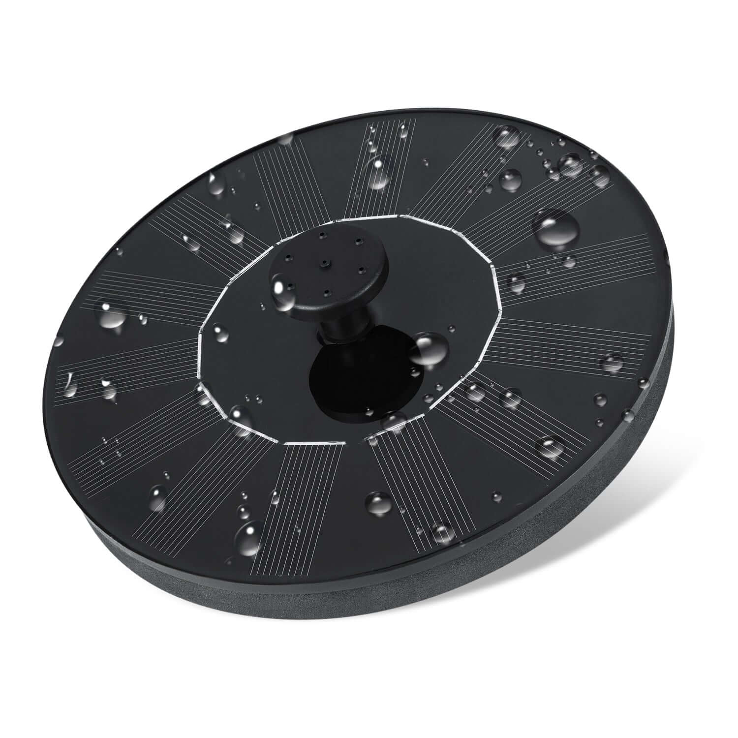 Dartwood - Solar Bird Bath and Water Fountain with 4 Different Nozzle Heads - Black