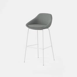 Branch Furniture - Branch Bistro Bar Stool – Sturdy, Comfortable Seating with Sleek Design for Home or Commercial Spaces - Zinc / White