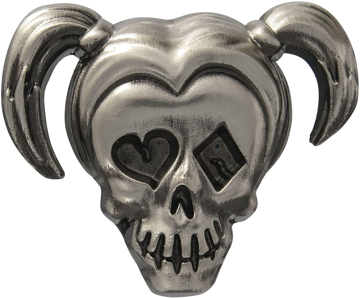 Front. Monogram - DC Comics Suicide Squad Pewter Lapel Pin | Harley Quinn - Silver.