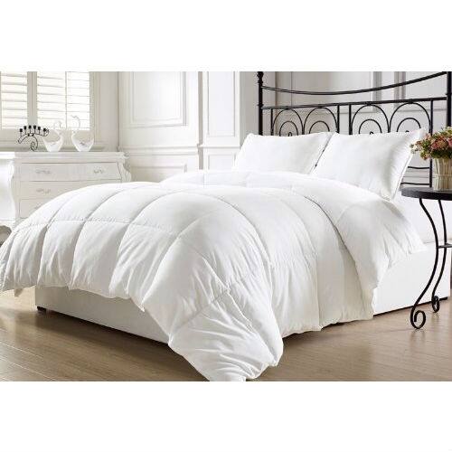 Front. Hivvago - Queen size Hypoallergenic Down Alternative Comforter in White - White.
