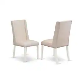 East West Furniture - Dining Chair Linen White - Brown