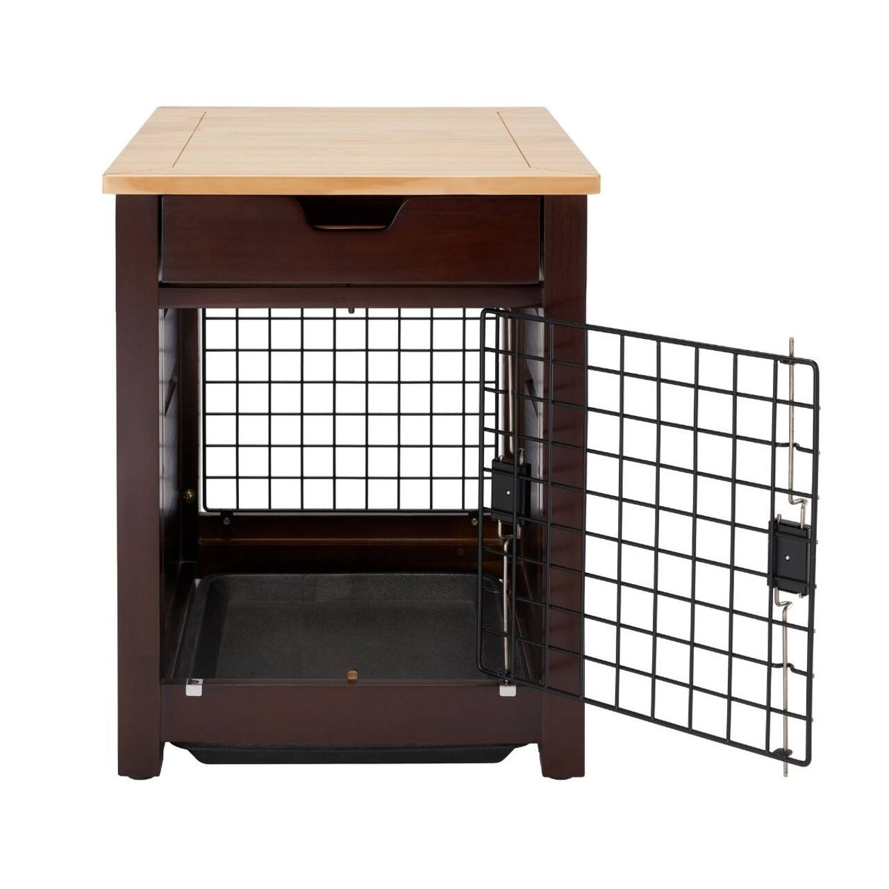 Alt View 17. TRINITY - 18" Espresso Brown Pet Crate End Table w/ Drawer - Espresso Brown.
