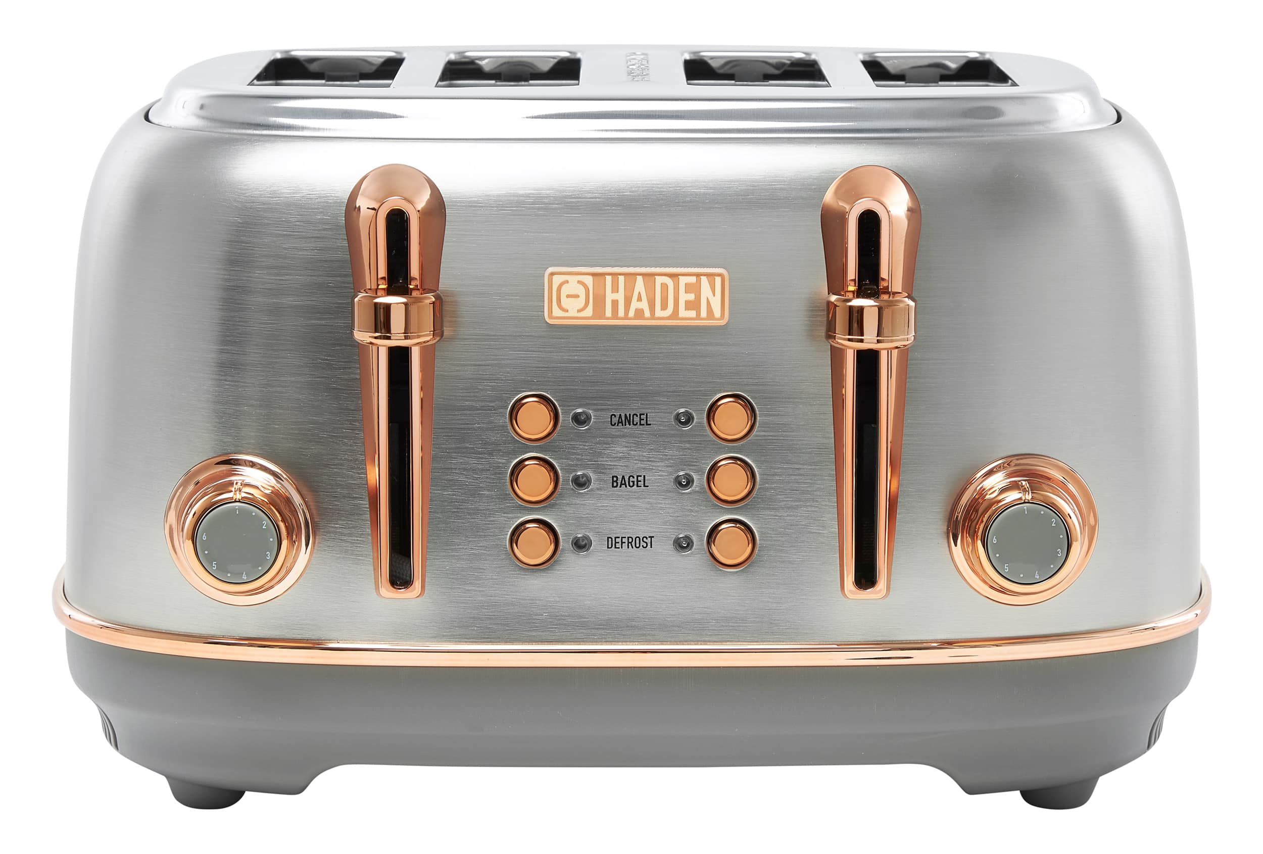 Front. Haden - Heritage 4 Slice Toaster - Steel/Copper.