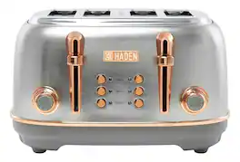 Haden - Heritage 4 Slice Toaster - Steel/Copper