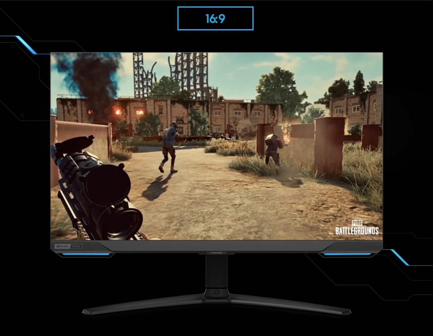 Alt View 25. Samsung - Odyssey G7 28” 4K UHD IPS AMD FreeSync Premium Pro & G-Sync Compatible Smart 144Hz 1ms Gaming Monitor - Black.