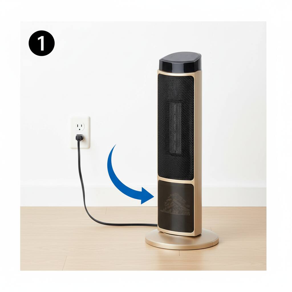 Alt View 1. AOITUN - 23inch Space Heater 3D Hyper-Realistic Flame with Remote, 1500W Electric Ceramic Tower Heater.