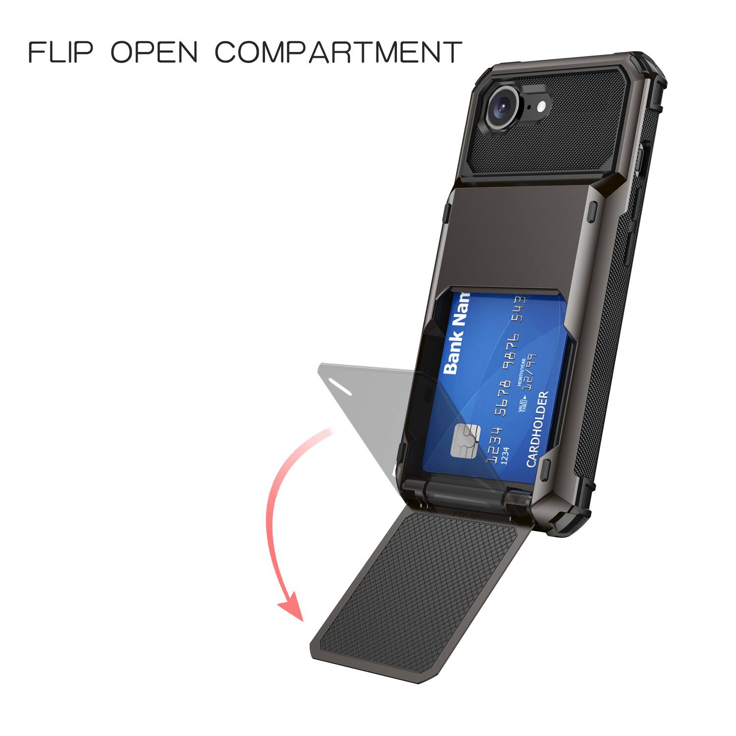FLIP OPEN COMPARTMENT  
Nan Bank EhS 9876  
Wihowa PP\S 5678  
hET 1234 CARDHOLDER