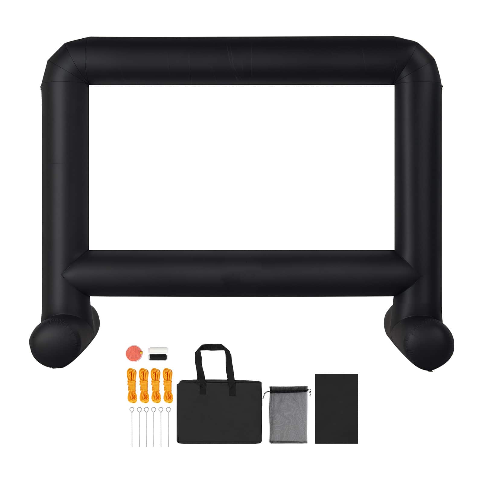 Front. VEVOR - 15FT Inflatable Movie Screen, Inflatable Projector Screen with Portable Storage Bag - Black,White.