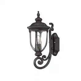 Hivvago - Cast Aluminum Glass Lantern Wall Light - Black