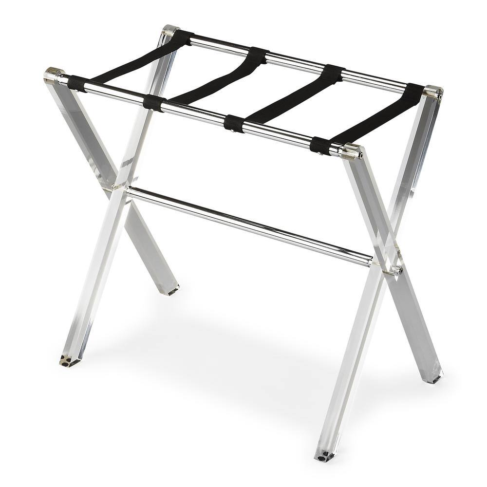 Left. Butler Specialty - Crystal Clear Folding Acrylic Luggage Rack - Clear.