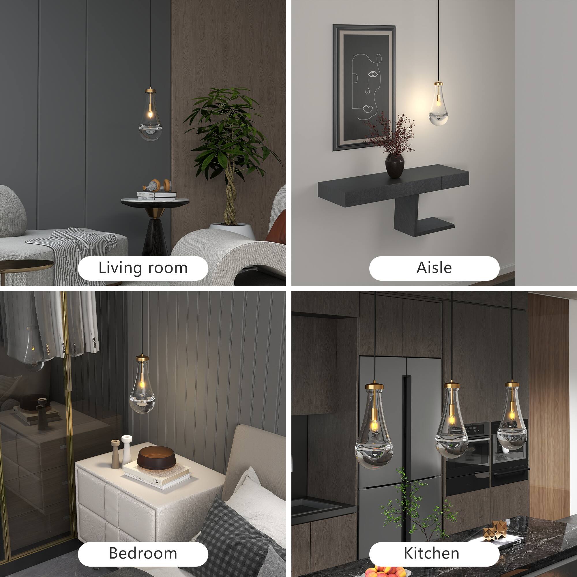 Living room  
Aisle  
Bedroom  
Kitchen