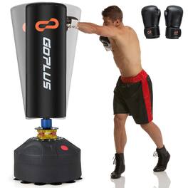 Costway - Freestanding Punching Bag with Stand Suction Cup Base 5-layer Construction Adults - Black