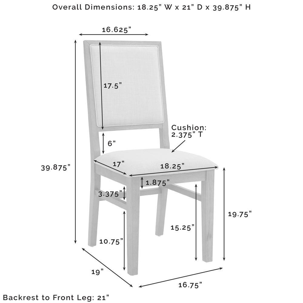Overall Dimensions: 18.25" W x 21" D x 39.875" H

Cushion: 2.375" T

Backrest to Front Leg: 21"

- 16.625"
- 17.5"
- 6"
- 17"
- 18.25"
- 3.375"
- 1.875"
- 15.25"
- 19.75"
- 10.75"
- 19"
- 16.75"