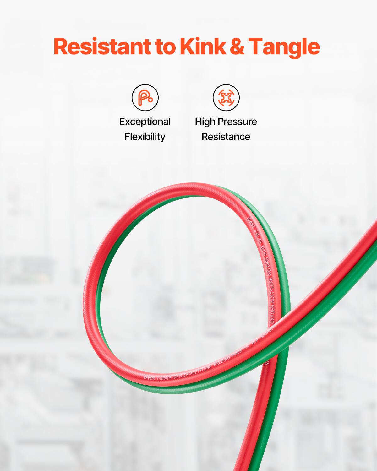 Resistant to Kink & Tangle  
Exceptional Flexibility  
High Pressure Resistance  

30PE 2  
WELDMIG OXYGEN-ACETYLENE  
D0PI RER  
PE HOSE