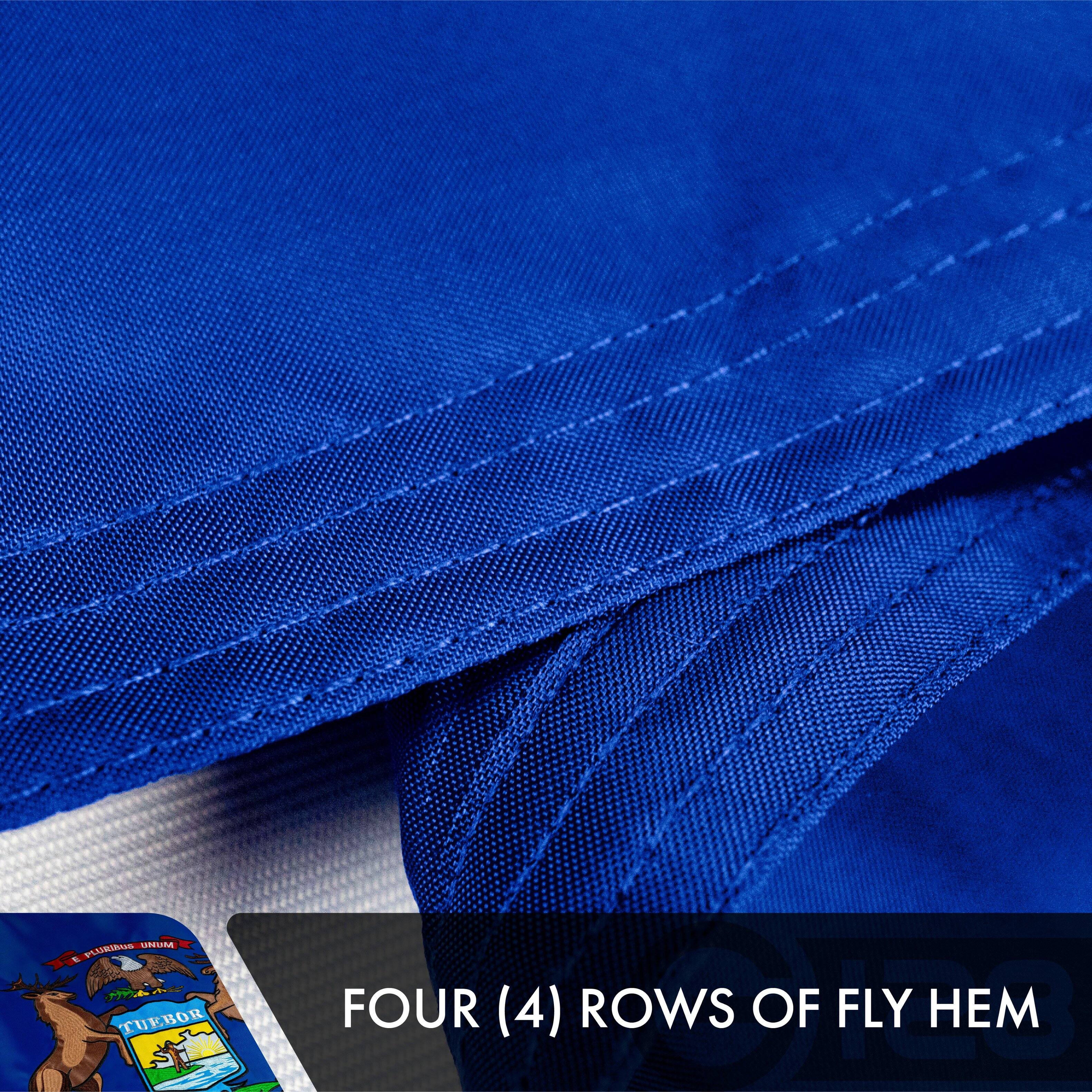 UNUM PLORIRI TUEBOR . FOUR (4) ROWS OF FLY HEM
