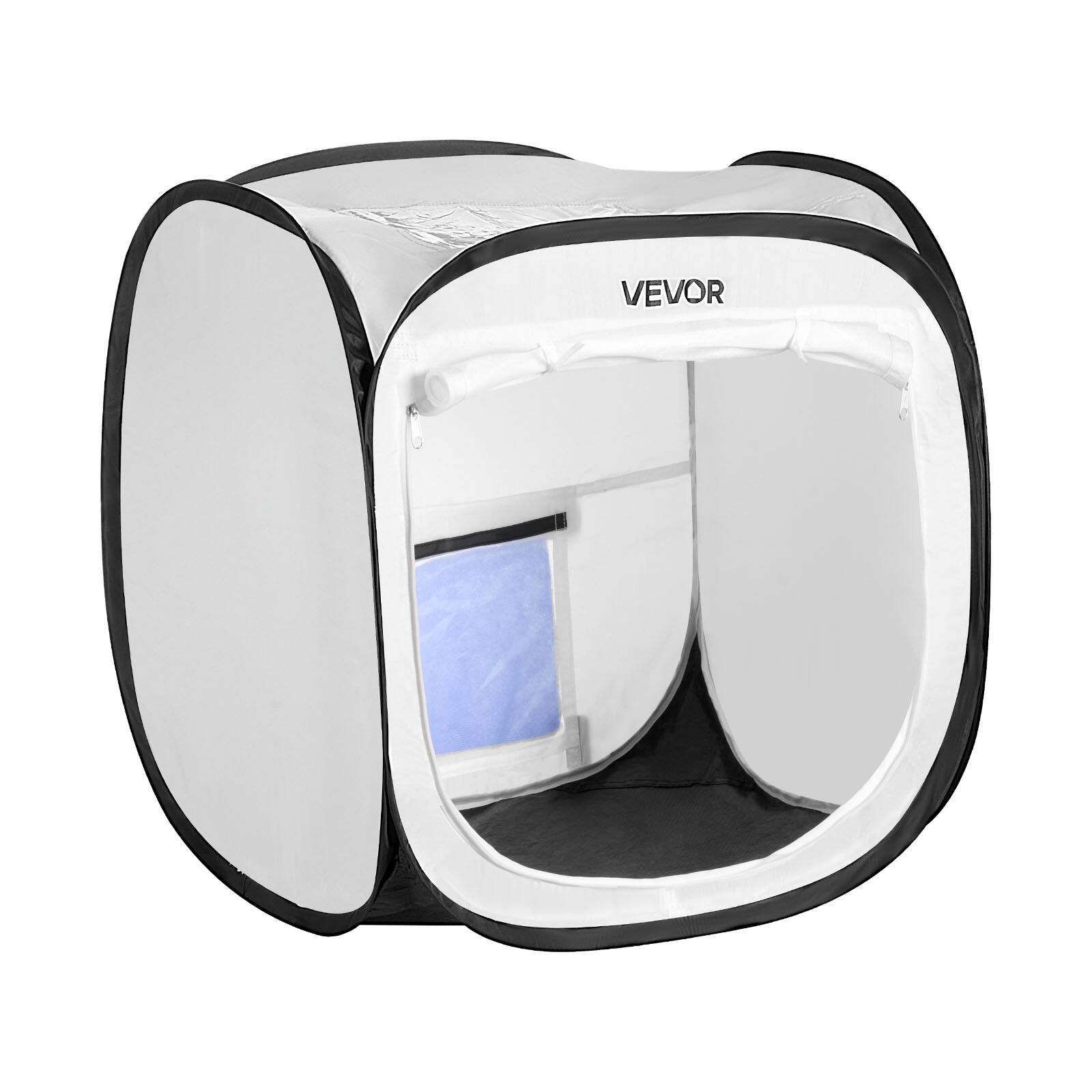 Alt View 5. VEVOR - Portable Paint Booth Tent, 15.94 x 15.94 x 16.9 inch Pop-Up Portable Spray Paint Tent with Mesh Door - White.