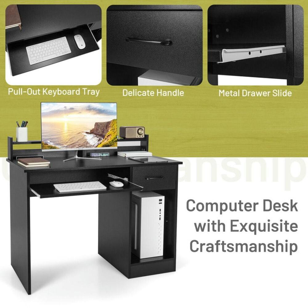 Pull-Out Keyboard Tray  
Delicate Handle  
Metal Drawer Slide  

Computer Desk with Exquisite Craftsmanship