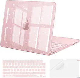 mosiso - Glitter Cover for 2026 MacBook Neo Case 13 inch A3404 with A18 Pro Chip,Crack-Resistant Cover&Keyboard Cover&Screen Film - Blush