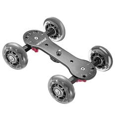 Front. Neewer - Scaled Camera Table Dolly Slider, 22lb Load, Skater Design, Aluminum Rods, Rubber Wheels.