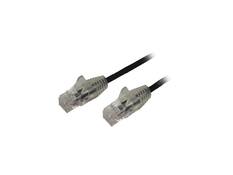 Front. StarTech.com - StarTech N6PAT3BKS Cat6 Ethernet Cable - 3ft Black Slim Snagless RJ45.