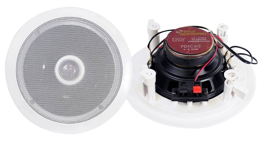 DYLE PRO 6%* YAW-E 250W IN-CEILING PEAR FOWER SPEAKER SYSTEM PDIC60 4-8 4 8 OHM