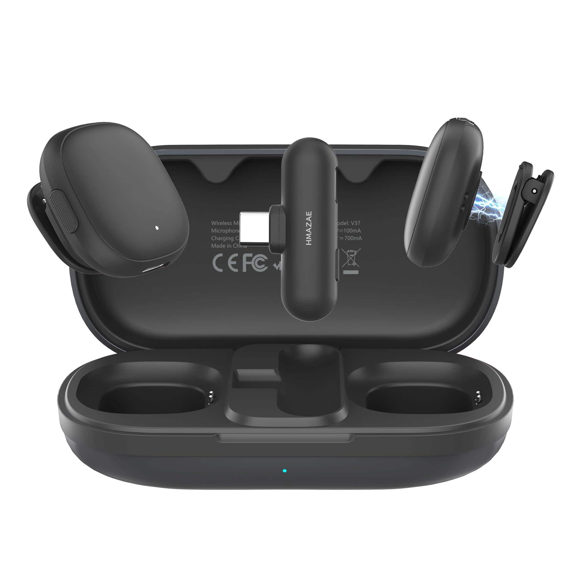 Empire DigiLabs - Mini Microphone For Iphone ipad android Professional Wireless Lavalier With Charging Case Usb c Plug play mode Ai - Default