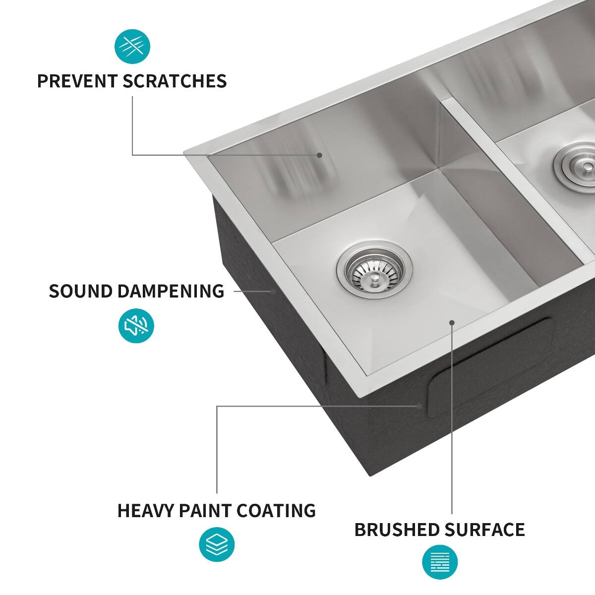 PREVENT SCRATCHES  
SOUND DAMPENING  
HEAVY PAINT COATING  
BRUSHED SURFACE