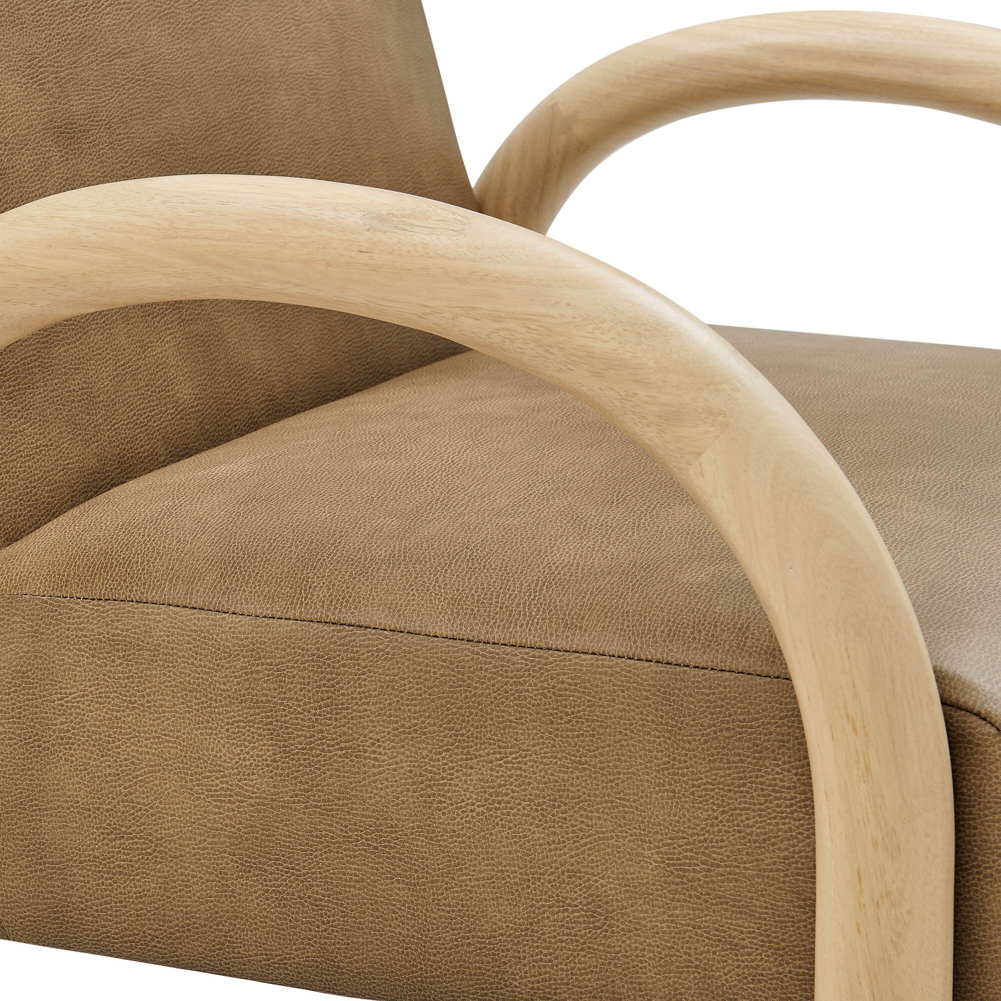 Alt View 5. Modway - Lunet Faux Leather Upholstered Accent Chair by Modway - Toast.