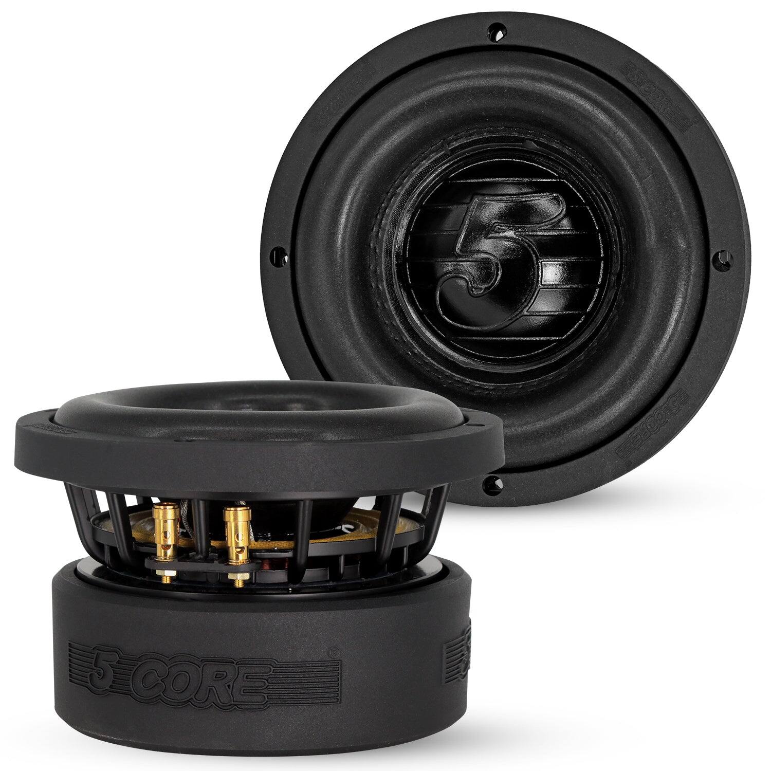 Front. 5 CORE - 5Core 6.5 Inch Car Subwoofer Dual 2Ohm 1000W Replacement Speaker Sub Woofer-WF 6.5140 DBL D2 - Black.