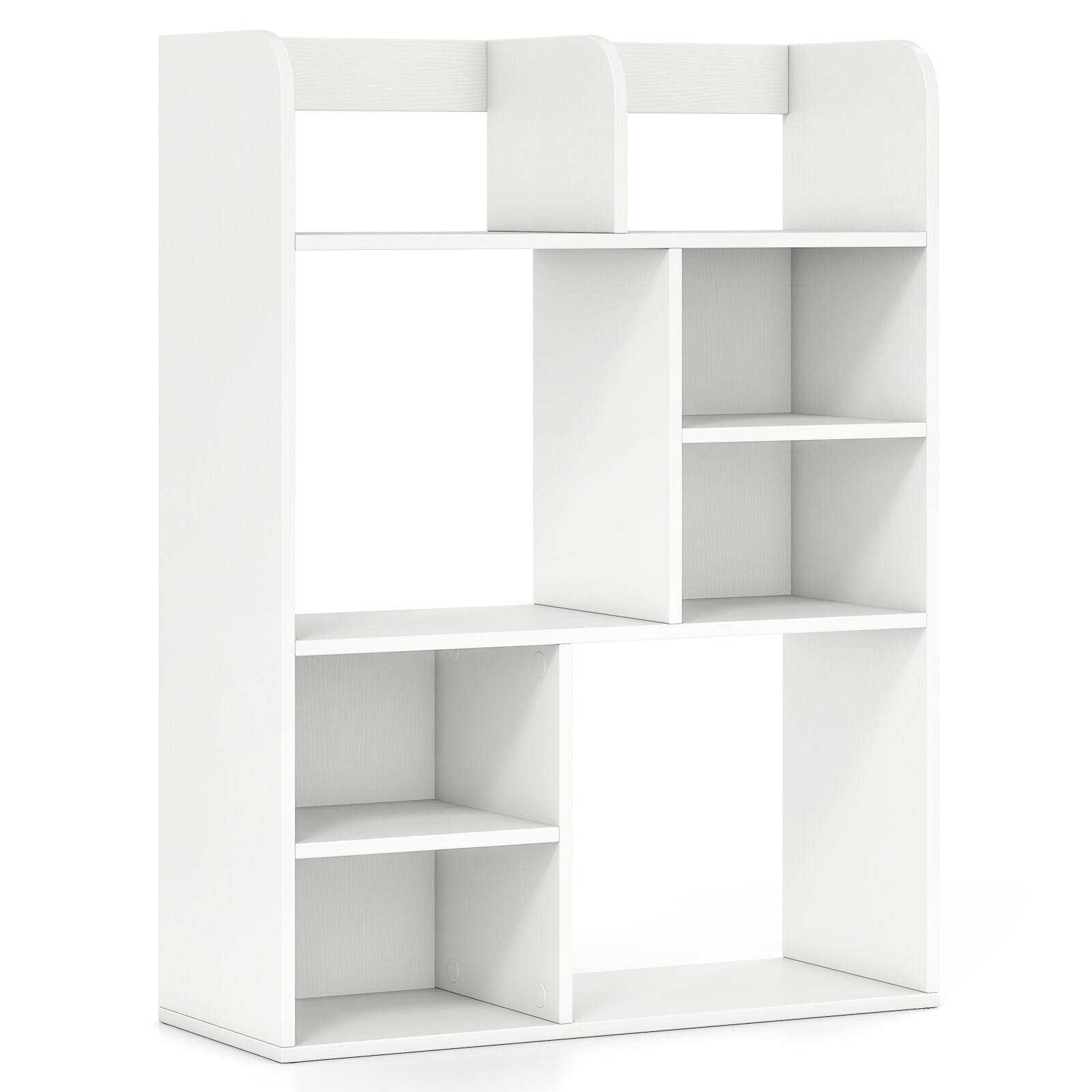Alt View 9. Gymax - Gymax Desk Bookshelf Desktop Display Rack w/ 8 Open Cubes Countertop Storage Hutch - White.