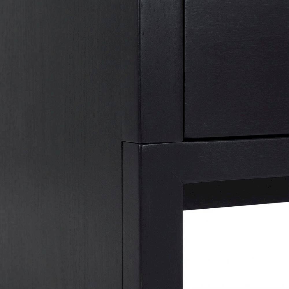 Alt View 1. Starlight Canyon Home - Contemporary Black Nightstand with Mahogany Solid & Oak Veneer Finish - Black.