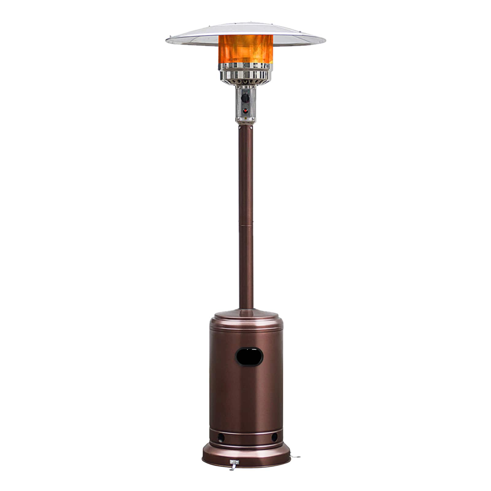 Costway - 48000 BTU Propane Patio Heater Standing Steel W/ Wheels - Brown