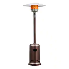 Costway - 48000 BTU Propane Patio Heater Standing Steel W/ Wheels - Brown