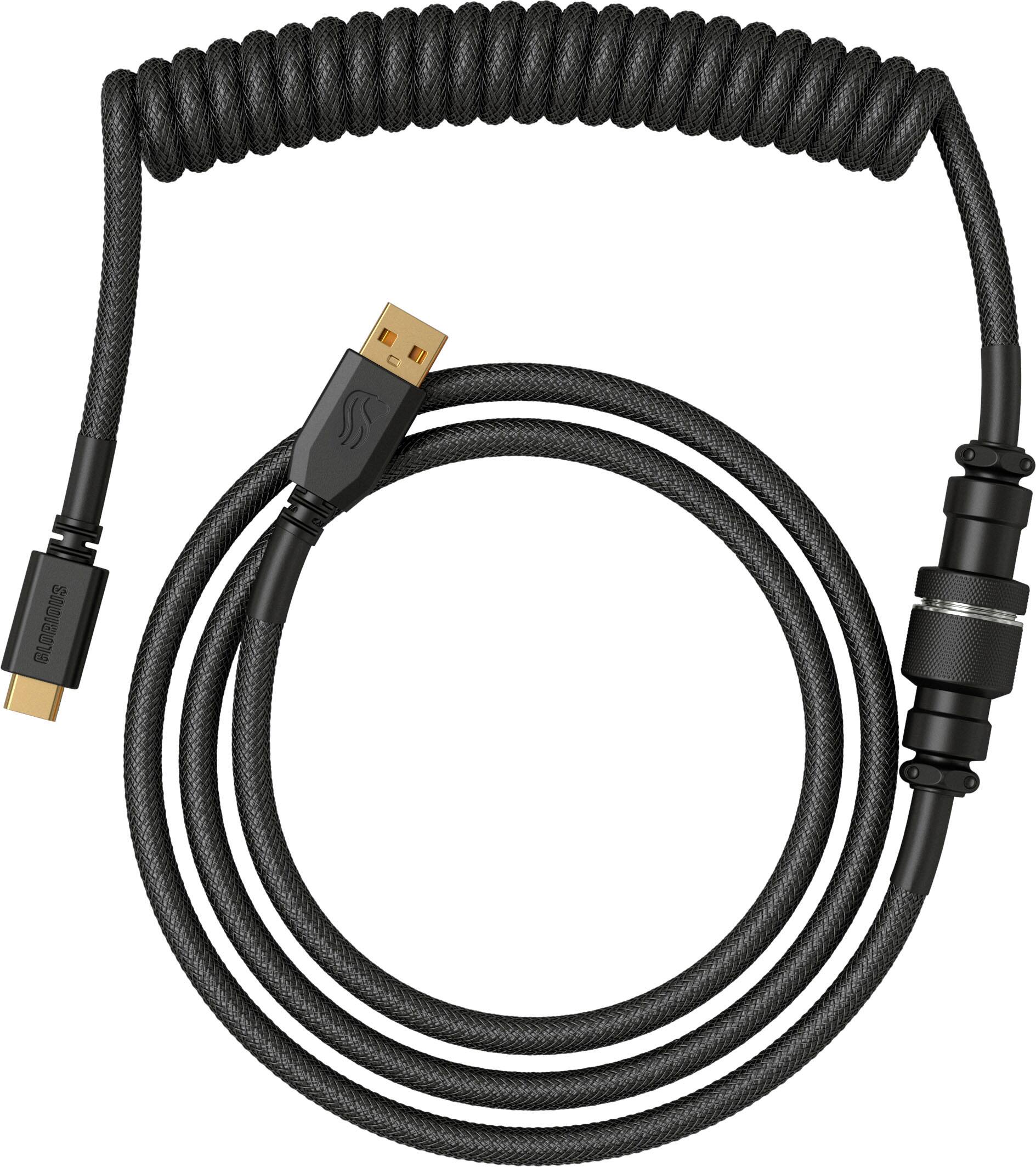 Alt View 11. Glorious - Coiled USB-C Artisan Braided Keyboard Cable for Mechanical Gaming Keyboards - Phantom Black.