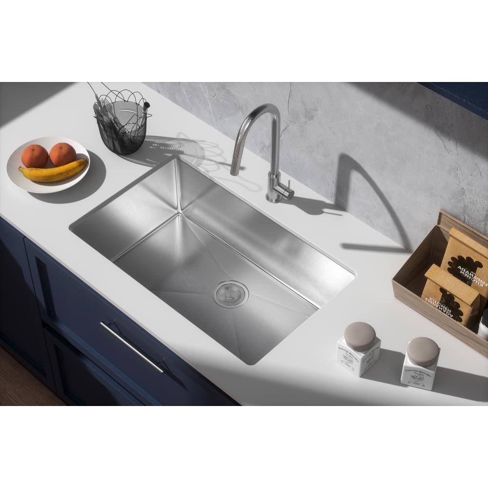 Alt View 5. Elegant Kitchen and Bath - Stainless Steel undermount kitchen sink L32''xW19'' x H10" - Stainless Steel.