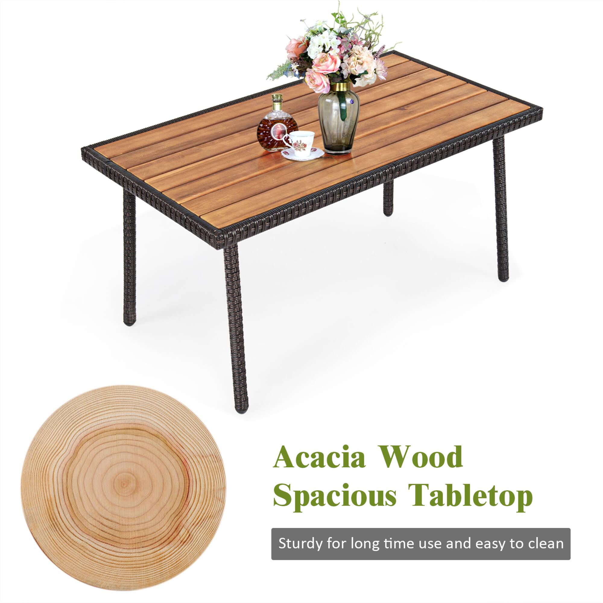 Acacia Wood Spacious Tabletop
Sturdy for long time use and easy to clean