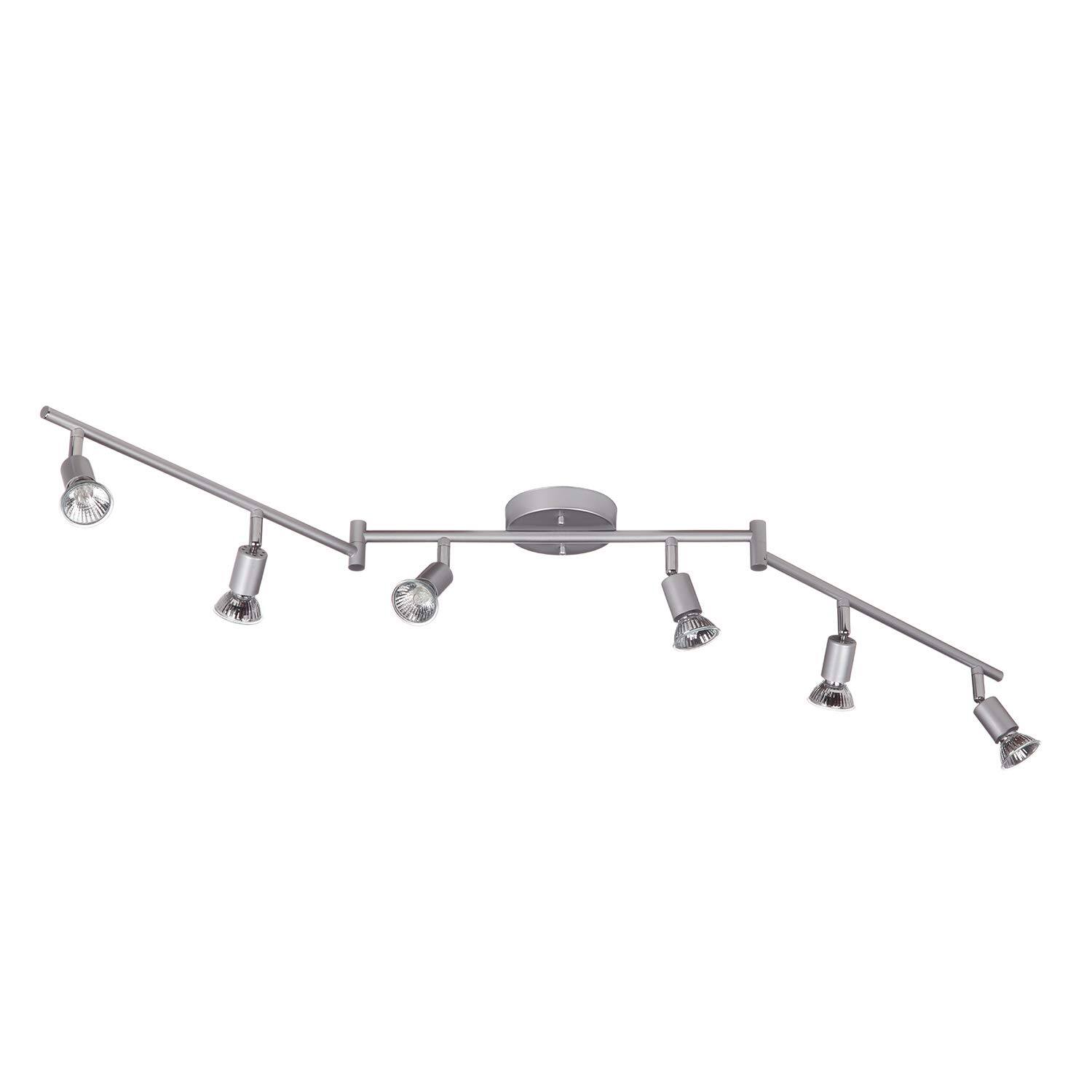 Front. TECH SAFARI - Electric Payton Foldable Track Lighting Painted Brass - Matte Silver 6-Light.