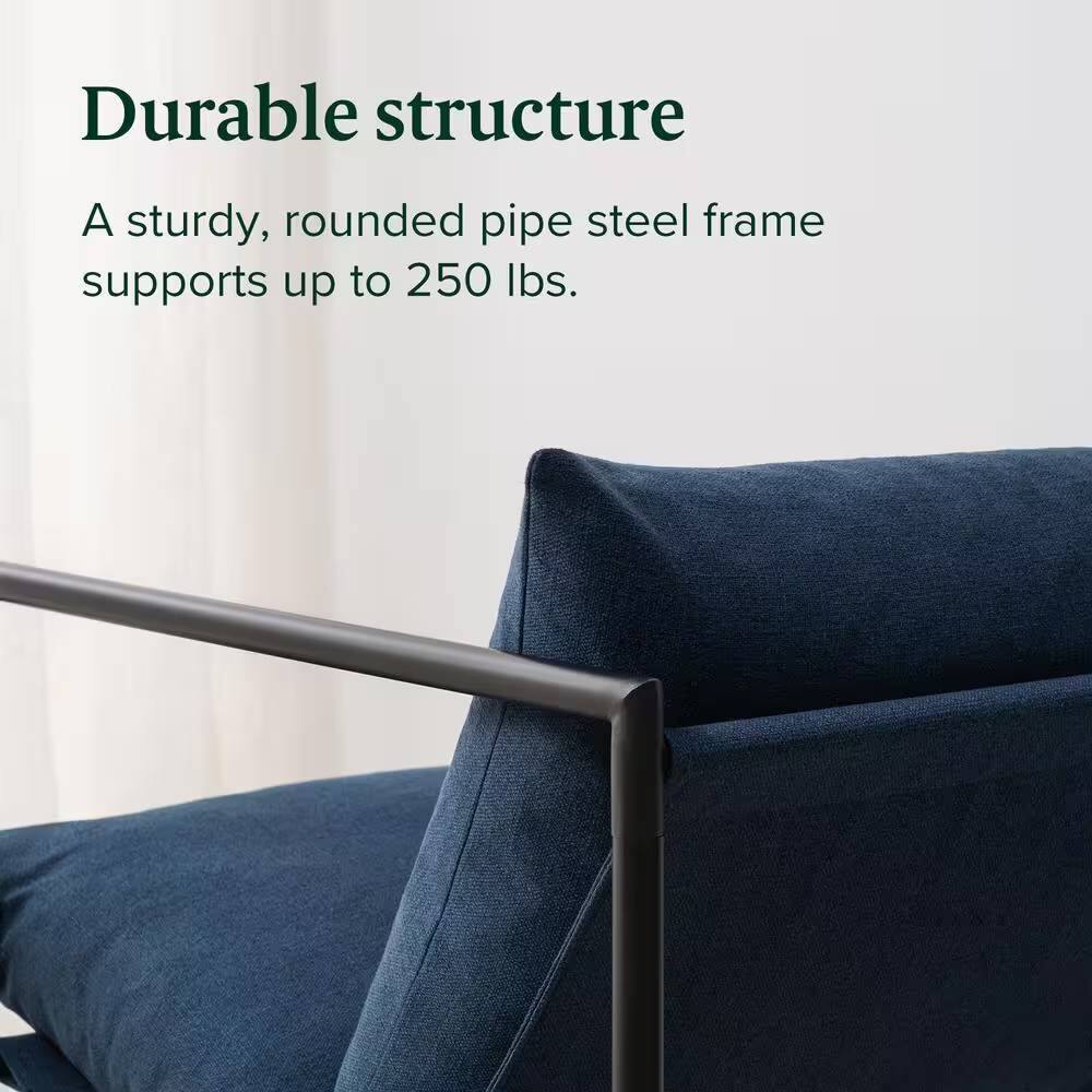Durable structure

A sturdy, rounded pipe steel frame supports up to 250 lbs.