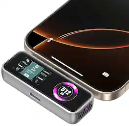 Zike - Z791C 512GB USB-C Expansion Memory Card, PD3.0, 990 MB/s, LCD Display, 4K 120fps Video Recording for iPhone 16/15 Series - Black