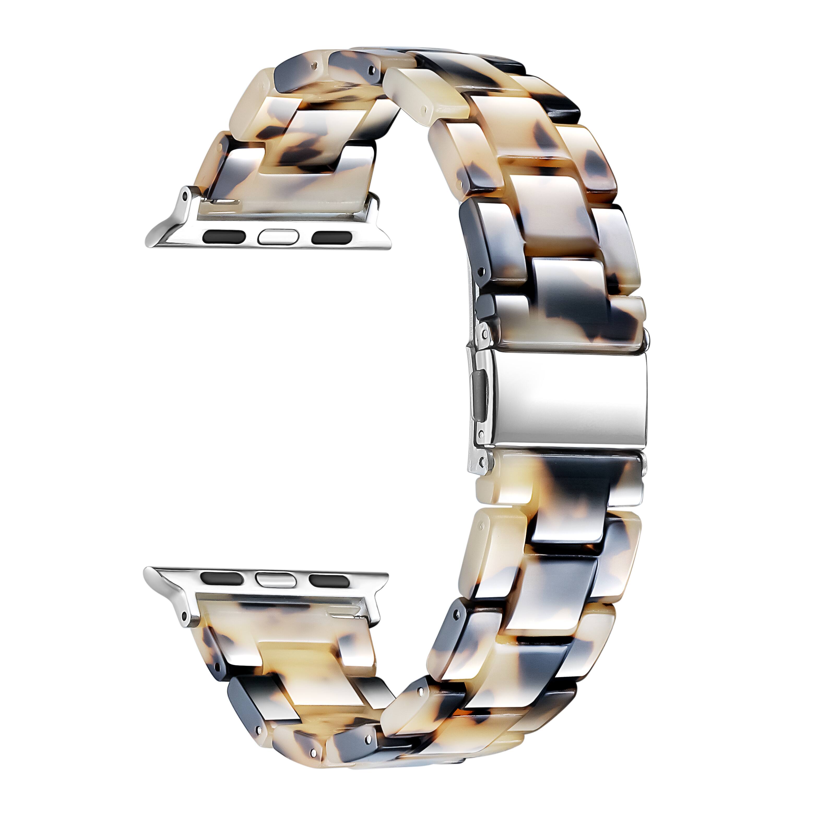 Angle. Posh Tech - Claire Resin Link Band for Apple Watch - Light Natural Tortoise.