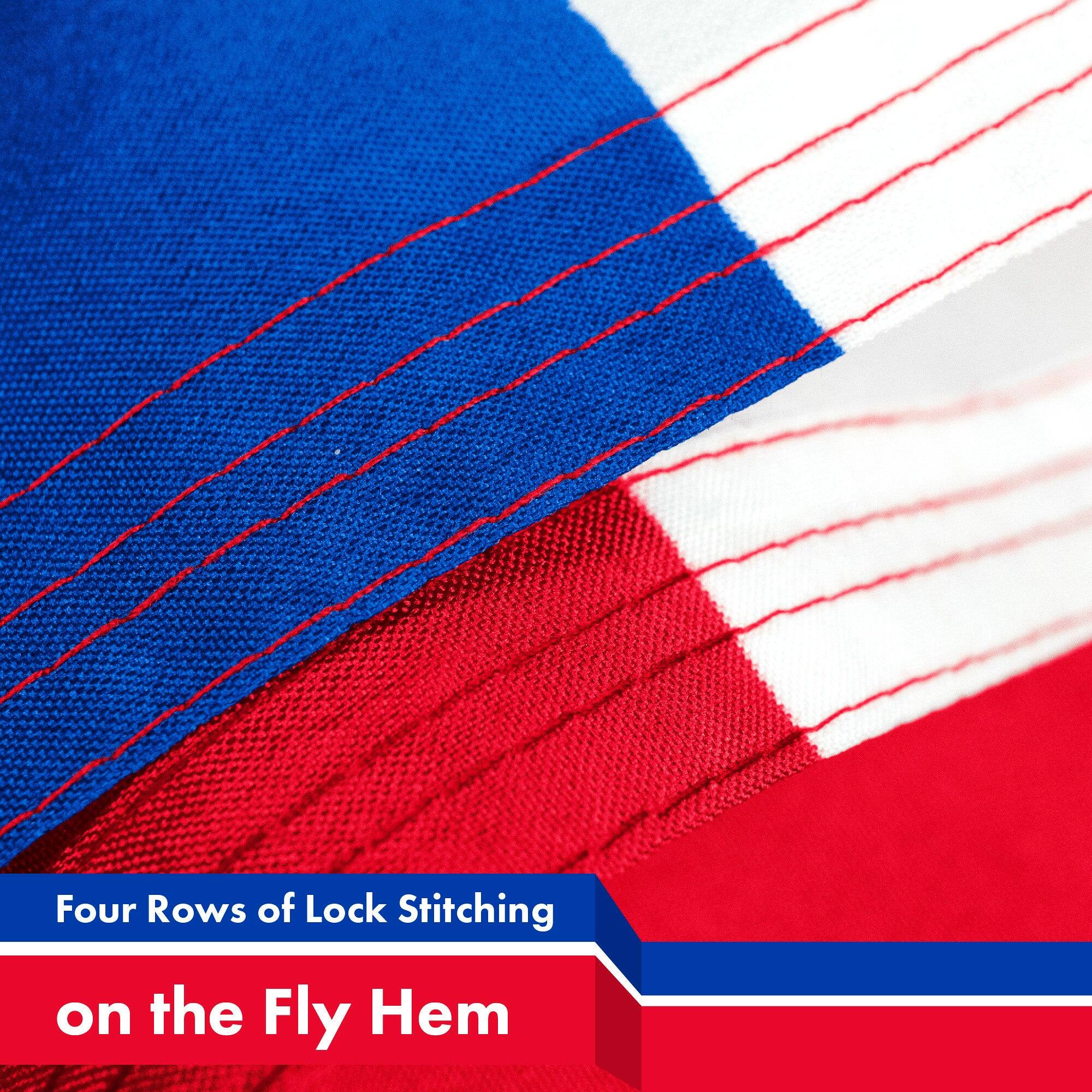 Four Rows of Lock Stitching on the Fly Hem