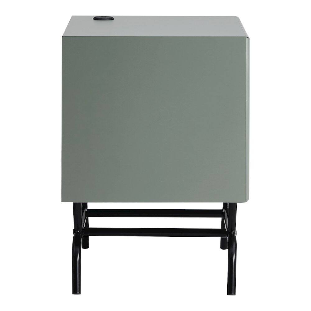 Left. Furniture of America - Gleb Wood Storage End Table with USB Port - Green.