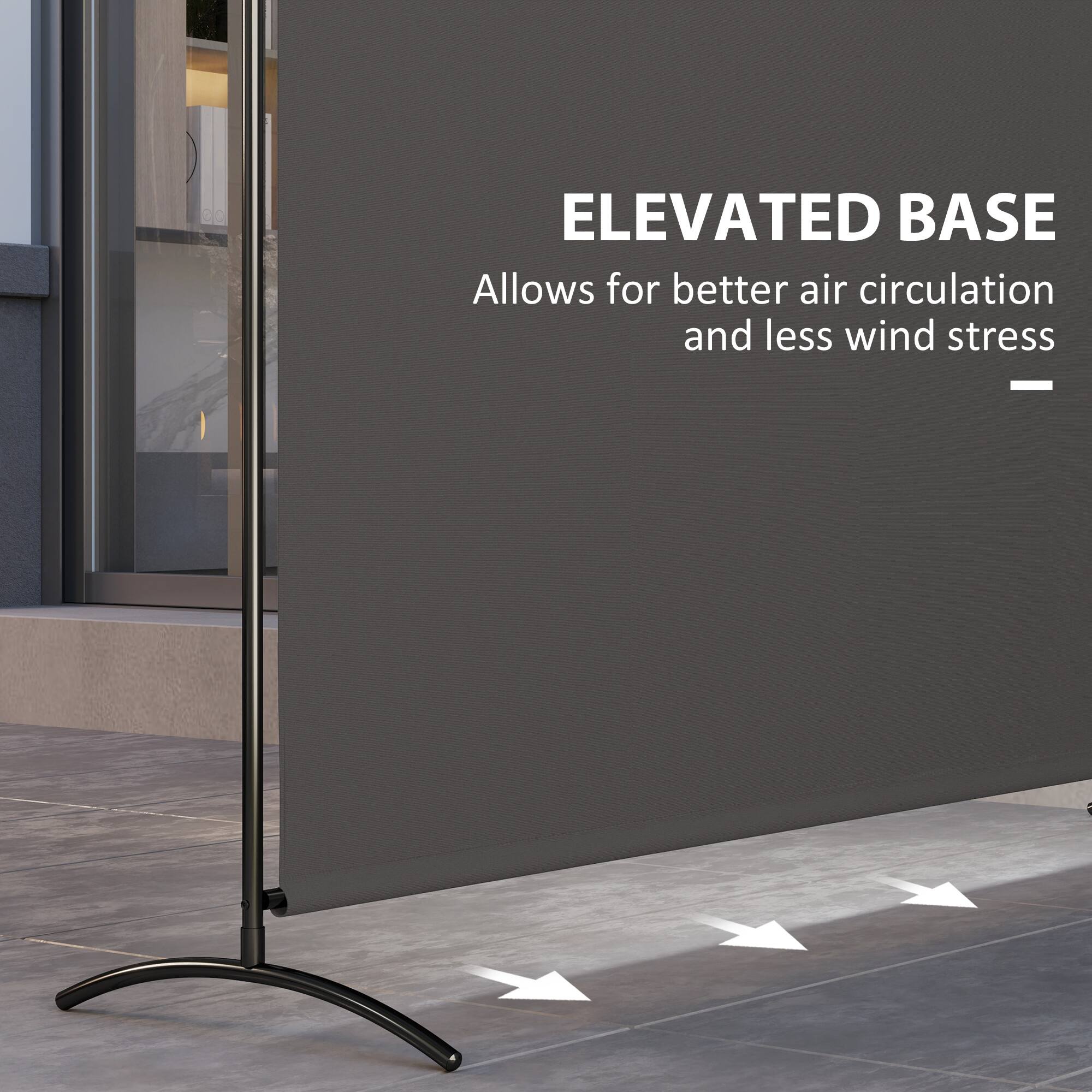 ELEVATED BASE  
Allows for better air circulation and less wind stress