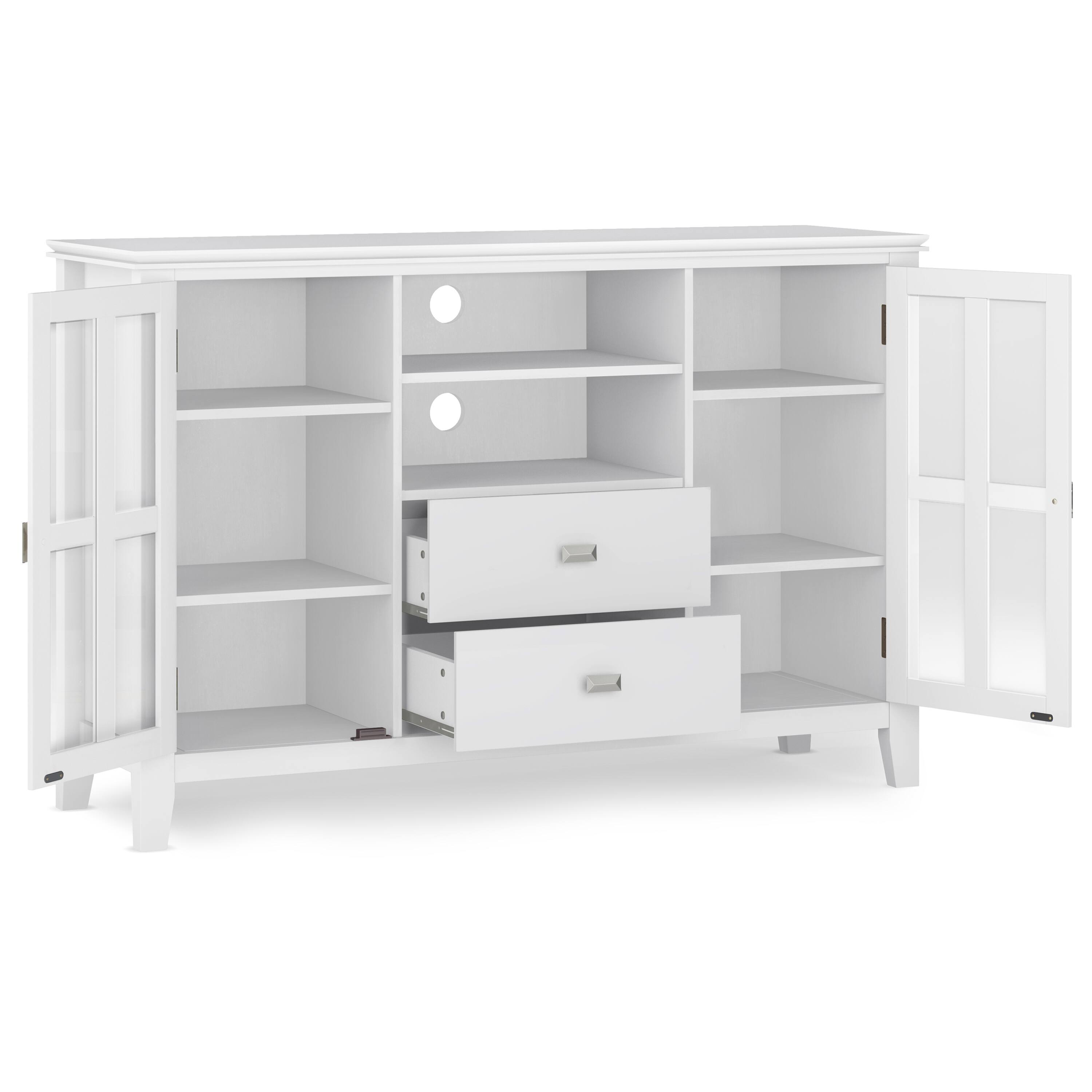 Alt View 1. Simpli Home - Artisan Solid Wood Tall TV Media Stand For TVs up to 60 inches - White.